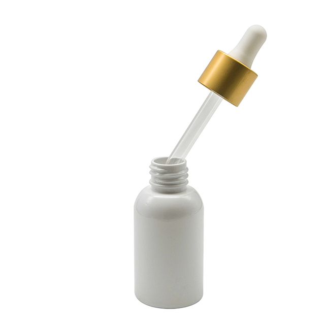 Bottiglia in plastica PET con contagocce in alluminio per olio essenziale