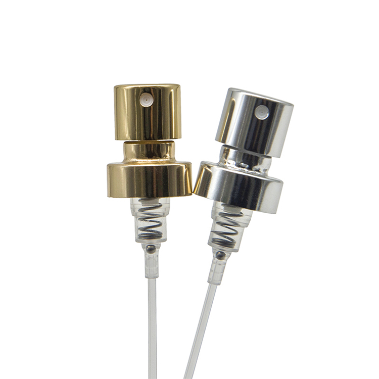 சீனா மொத்த விற்பனை 15 மிமீ அலுமினியம் காஸ்மெடிக் கிரிம்ப் பம்ப் ஸ்ப்ரேயர்