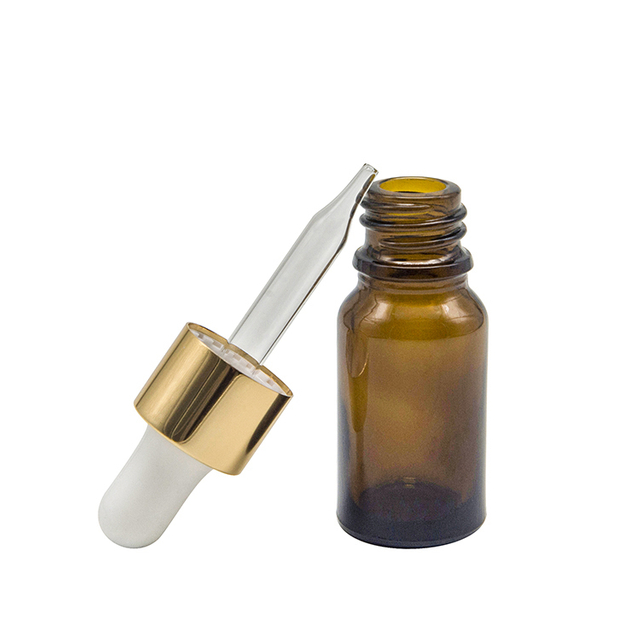 ขวดหยดแก้วน้ำมันหอมระเหยแก้วสีเหลืองอำพันที่กำหนดเอง