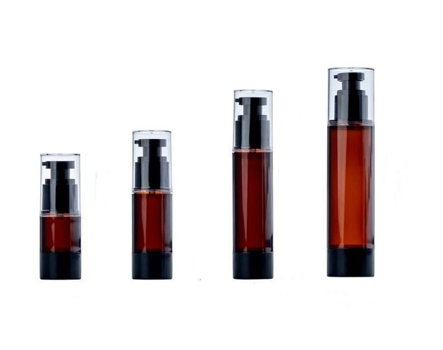 Beorio plastiko rudos spalvos tušti losjono buteliukai 15 ml 30 ml 50 ml 100 ml