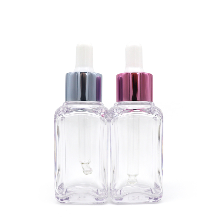 Borong 60ml 100ml Botol Serum PETG Plastik Persegi dengan Penitis Kaca